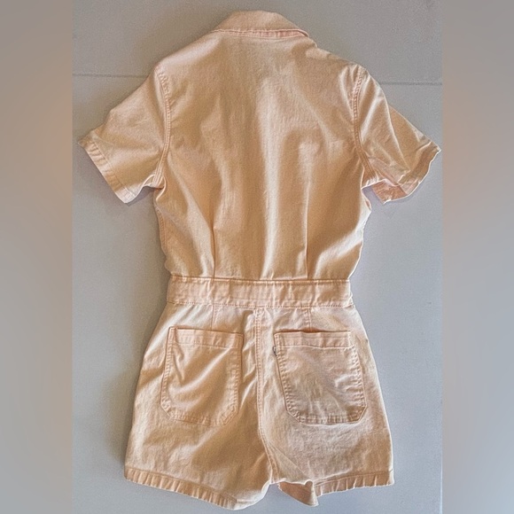 LEVI’S Pale Peach Women’s Button Down Romper with Pockets and Collar Size XS‎ - Picture 4 of 16